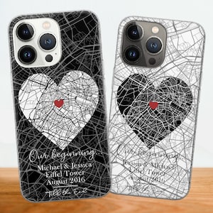 Personalisierte Jubiläum Karte Geschenk für sie Handytasche passend für iPhone 16 15 14 13 12 11 Pro Max Mini Samsung S24 FE S23 Plus S22 Ultra A16 A55