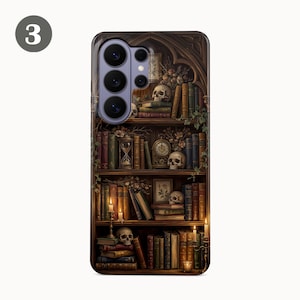 Gothic Bookshelf Phone Case – Dark Academia Bookish Cover for Samsung S26 Ultra S25 FE S24 S23 iPhone 17 Pro Max 16 15 Plus 14 13 Pixel 10 image 7