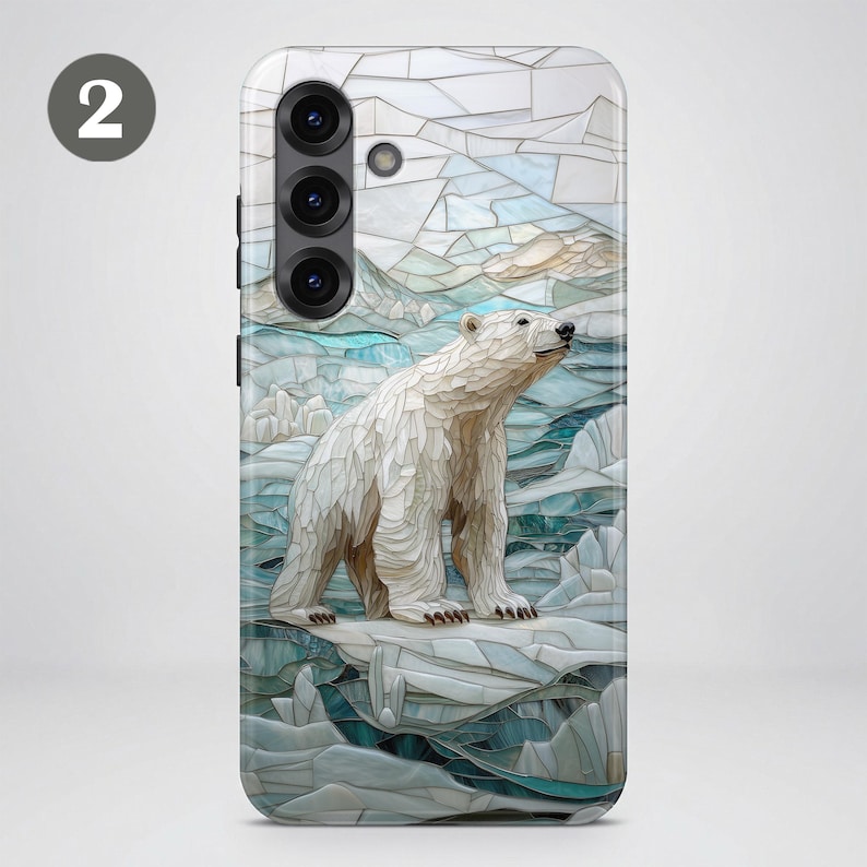 Stained Glass Animal Phone Case – Winter Art Cover for Samsung S26 Ultra S25 S24 FE S23 A17 iPhone 17 Pro Max 16 15 Plus 14 13 Pixel 10 9A image 6