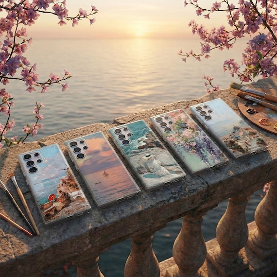 Painting Phone Case – Aesthetic Art Cover for Samsung S26 Ultra S25 FE S24 Plus S23 A57 A56 A17 A16 iPhone 17 16 15 14 13 12 11 Pixel 10 9A