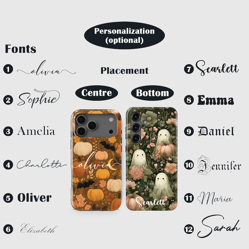 Spooky Fall Phone Case – Cute Pumpkin & Ghost Cover for Samsung S26 Ultra S25 S24 FE S23 Plus A17 iPhone 17 Pro Max 16 15 14 13 Pixel 10 9A image 4