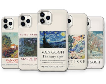 Art Phone Case Van Gogh Claude Monet Cover fit iPhone 15 14 13 12 11 Pro Max 6 7 8 Plus Samsung S24 S23 S22 S21 S20 FE Ultra A14 A15 A25 A54