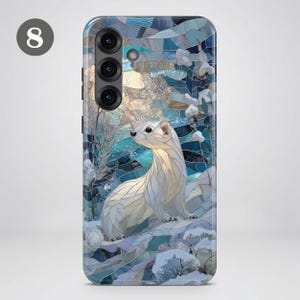 Stained Glass Animal Phone Case – Winter Art Cover for Samsung S26 Ultra S25 S24 FE S23 A17 iPhone 17 Pro Max 16 15 Plus 14 13 Pixel 10 9A image 12