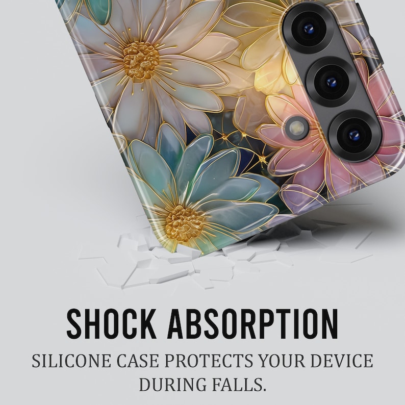 Stained Glass Floral Phone Case – Flower Art Cover for Samsung S26 Ultra S25 S24 FE S23 A17 iPhone 17 Pro Max 16 15 Plus 14 13 Pixel 10 9A image 14