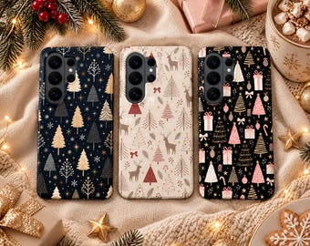 Christmas Tree Phone Case – Coquette Winter Cover for Samsung S26 Ultra S25 FE S24 S23 A17 iPhone 18 Pro Max 17 16 15 Plus 14 Pixel 11 10A 9