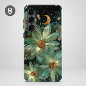 Stained Glass Floral Phone Case – Flower Art Cover for Samsung S26 Ultra S25 S24 FE S23 A17 iPhone 17 Pro Max 16 15 Plus 14 13 Pixel 10 9A image 12