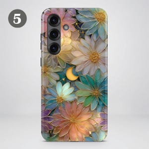Stained Glass Floral Phone Case – Flower Art Cover for Samsung S26 Ultra S25 S24 FE S23 A17 iPhone 17 Pro Max 16 15 Plus 14 13 Pixel 10 9A image 9