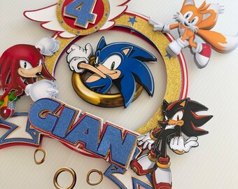 Personalisierte Sonic Cake Topper | Gamer Geburtstag Party Dekor