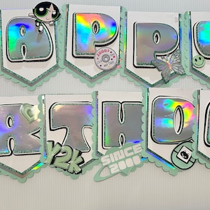 Y2K Birthday Banner | 2000s Theme Party Garland | Powerpuff girls