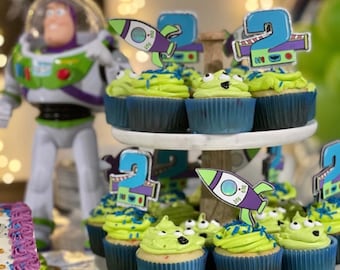 Buzz Lightyear Two Infinity Birthday Cupcake Toppers