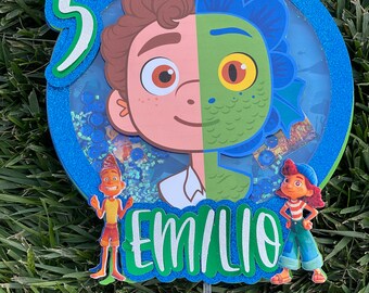 Adorno para tarta de cumpleaños de Luca / Nombre personalizado, decoración para fiestas con temática costera