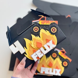 Monster Jam Favor Boxes | Monster Truck Birthday Treat Boxes | Custom Truck Theme Goodie Boxes | Grave Digger Party Favors