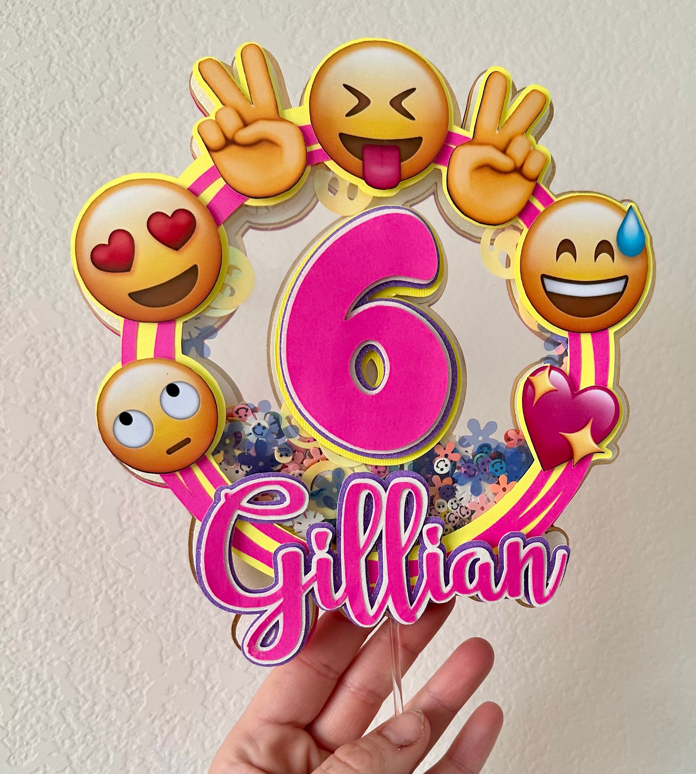 Emoji High Five Pou Smiley Face Edible Cake Topper Image ABPID22030