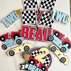2 Fast 2 Curious Centerpieces | Race Car Birthday Table Decor | Toddler Car Party Decorations | Custom Name & Age Centerpieces