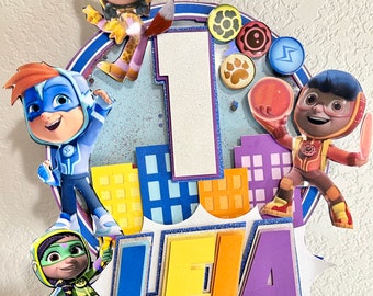 Action Pack Cake Topper | Custom Superhero Birthday Party Decor