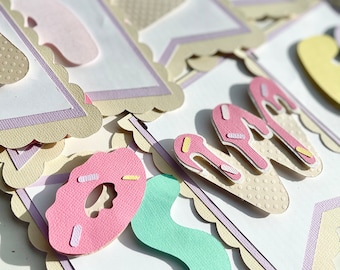 Sweet One Donut Birthday Banner | Pastel First Birthday Decor