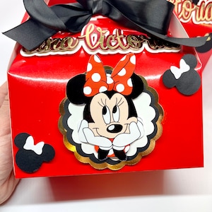 Minnie Mouse Favor Boxes | Pink Polka Dot Party Favors | Bowtique Birthday Treat Boxes | Custom Minnie Party Packaging