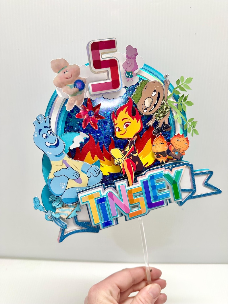 Elemental Movie Cake Topper | Custom Birthday Party Decor - Etsy