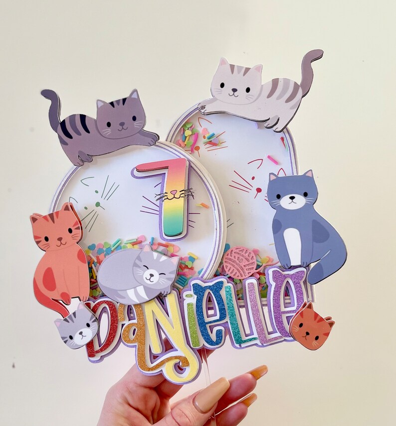 Cat Theme Cake Topper - Etsy