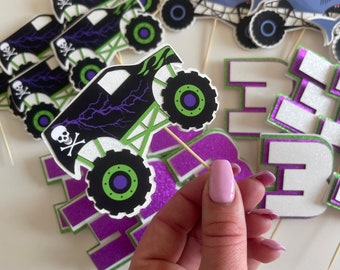 Monster Truck Cupcake Toppers | Birthday Party Decor