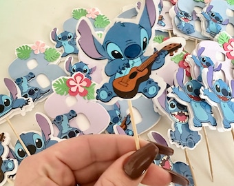 Lilo and Stitch Cupcake Toppers | Tropical Disney Party Picks | Hawaiian Theme Birthday Cupcake Decorations