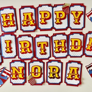 Circus Birthday Banner | Big Top Party Garland | Carnival Theme Decor | Custom Name Banner for Circus Party