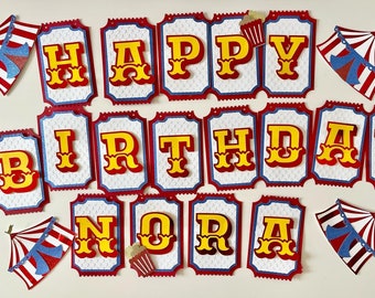 Circus Birthday Banner | Carnival Party Decor, Custom Name