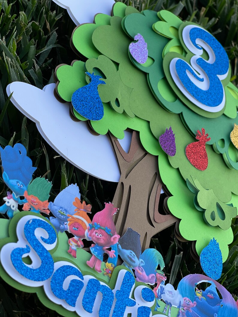 Trolls Tree Troll Tree Cake Topper - Etsy