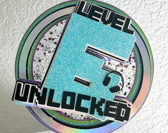 Personalized Video Game Birthday Cake Topper | Level Up Party Decor