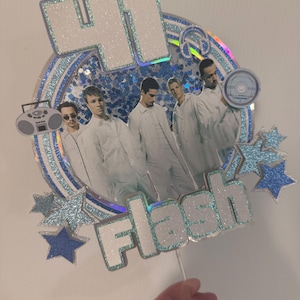 NSYNC BSB Birthday Cake Topper | 90s Music Party | Glitter Confetti Shaker, Custom Name
