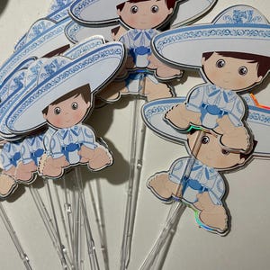 Baby Charro Centerpieces | Mexican Cowboy 1st Birthday Table Decor | Vaquero Baby Party Decorations