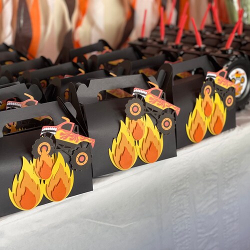 Monster Jam Theme Party Favor Gable Boxes Etsy