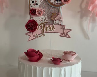 Alice in ONEderland Cake Topper | First Birthday Tea Party Decor