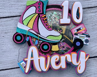 Roller Skate Cake Topper: Retro 80s/90s Birthday Party Decor