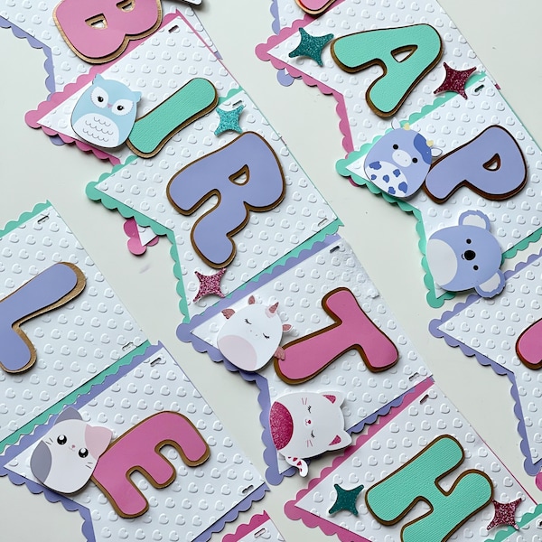 Squishmallow Birthday Banner | Custom Pastel Party Decor