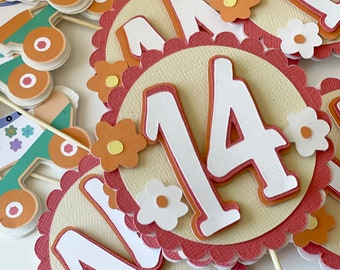 Retro Roller Skate Cupcake Toppers | 80s 90s Birthday, Custom Colors