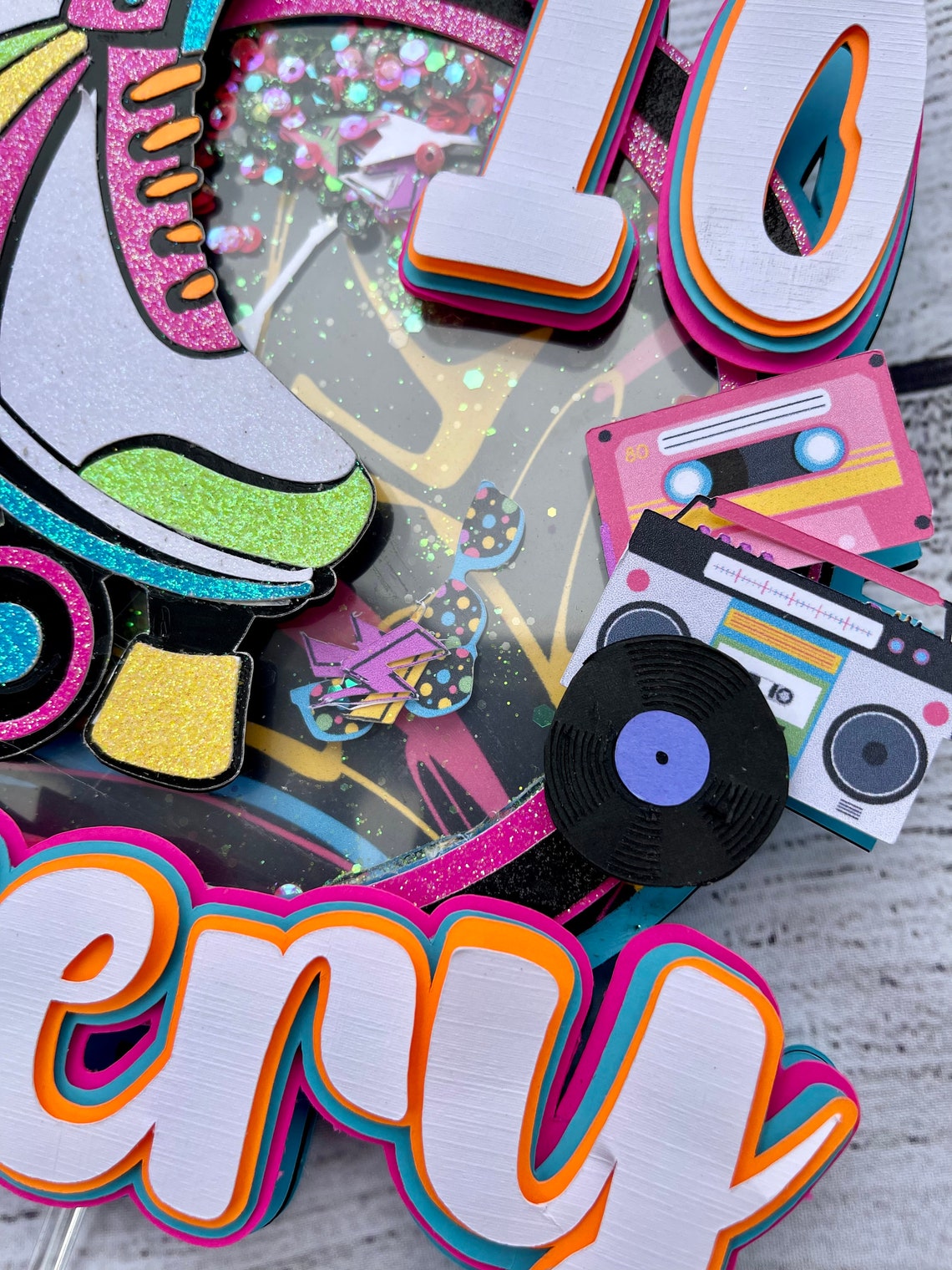 80'S Roller Skate Theme Shaker Cake Topper | Etsy