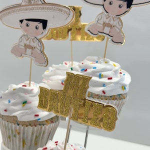 Baby Charro Cupcake Toppers | Vaquero Cowboy Birthday Picks | Mexican 1st Birthday Fiesta Bautizo Decor