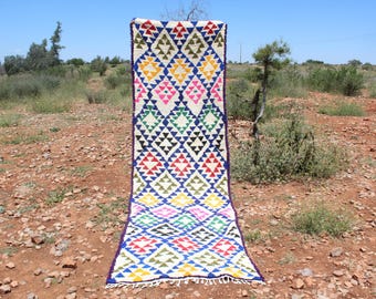Kleurrijk woonkamertapijt loper, abstract decortapijt