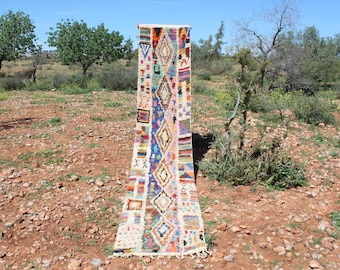Kleurrijk woonkamertapijt loper, abstract decortapijt