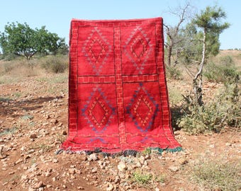 4x7 Berber Moroccan Rug: Handwoven Wool, Boho Tribal Decor