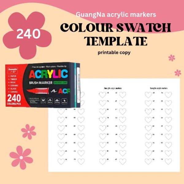 GuangNa colour swatch template 240