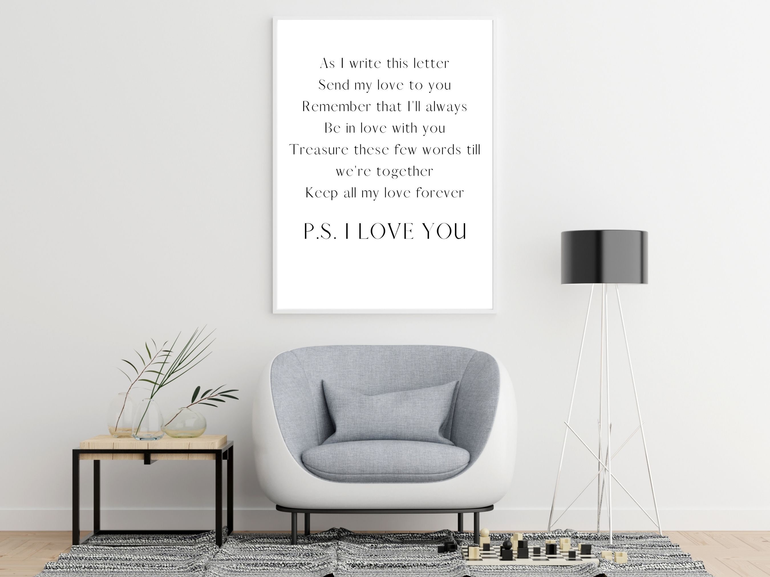 THE BEATLES P.S. I Love You: Song Lyrics Wall Prints, Wall Art, Digital