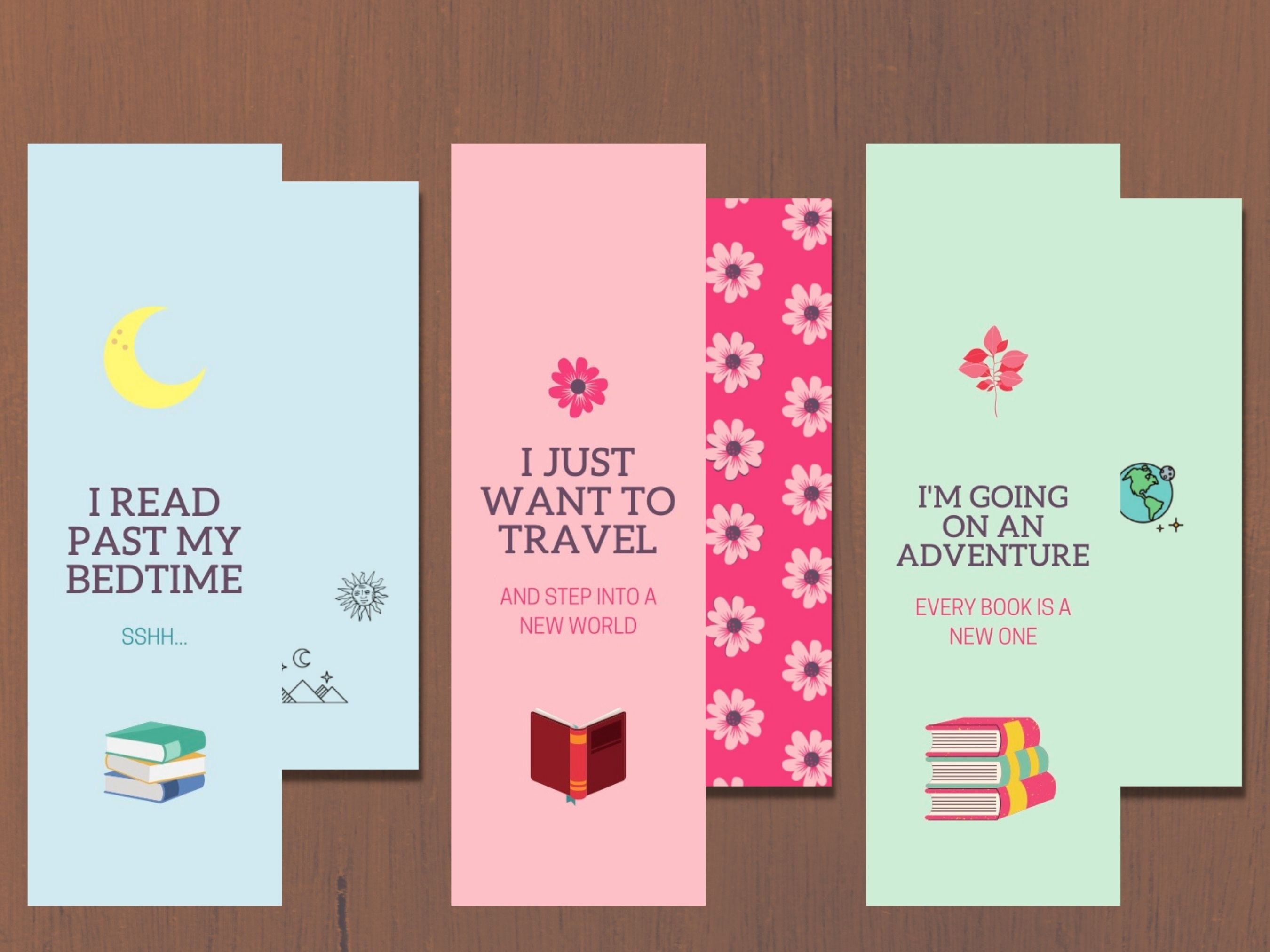 Printable Dreamy Bookmarks. Instant Digital Download. 3 Printable