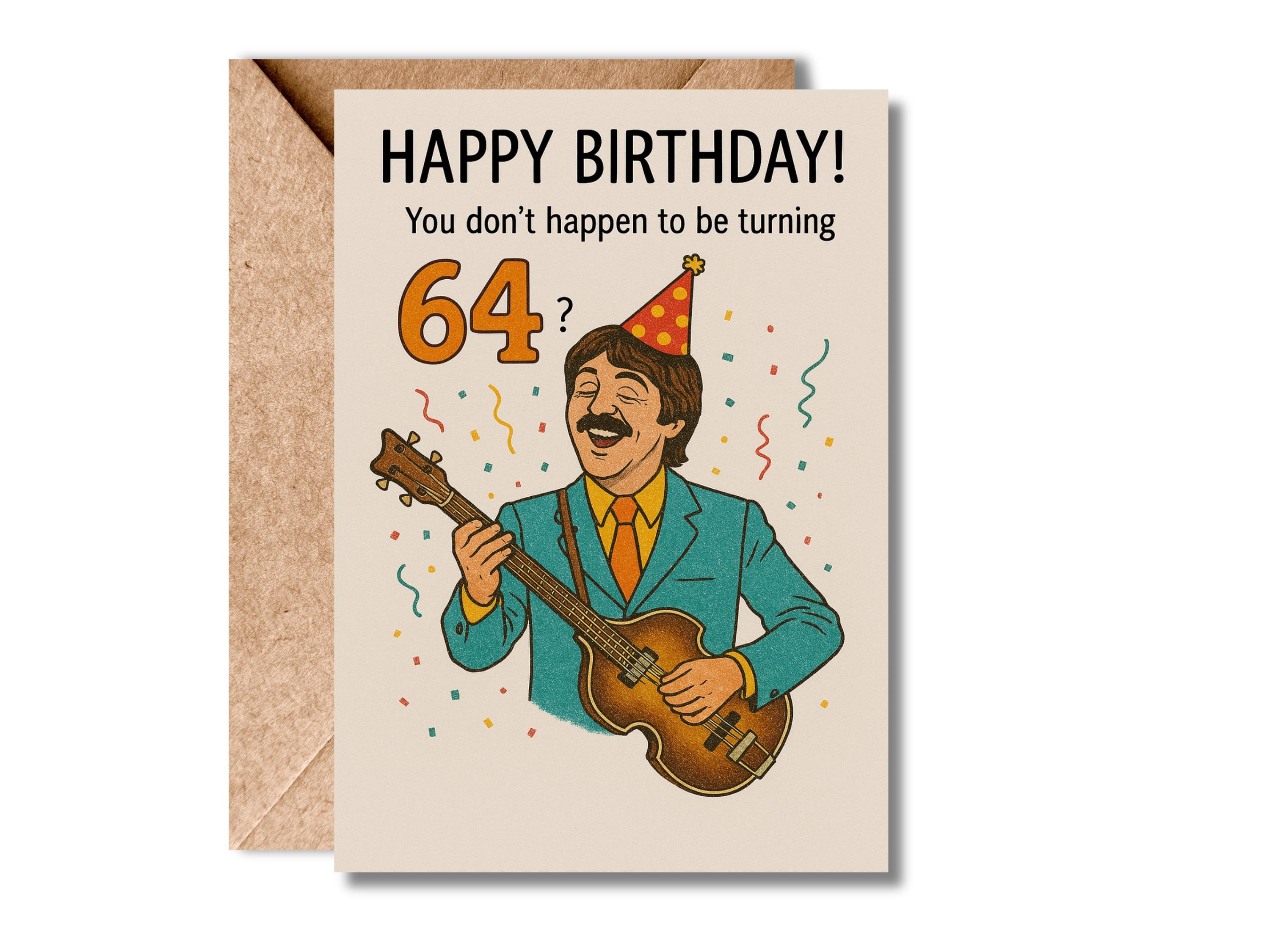 Funny Paul Mccartney Birthday Card - When I'm Sixty-four (digital