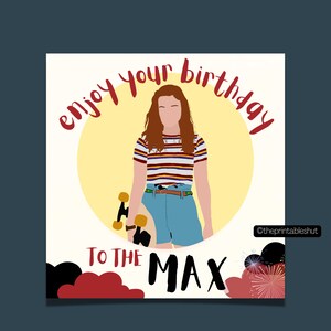 Stranger Things Birthday Card PRINTABLE Stranger Things MAX Birthday ...
