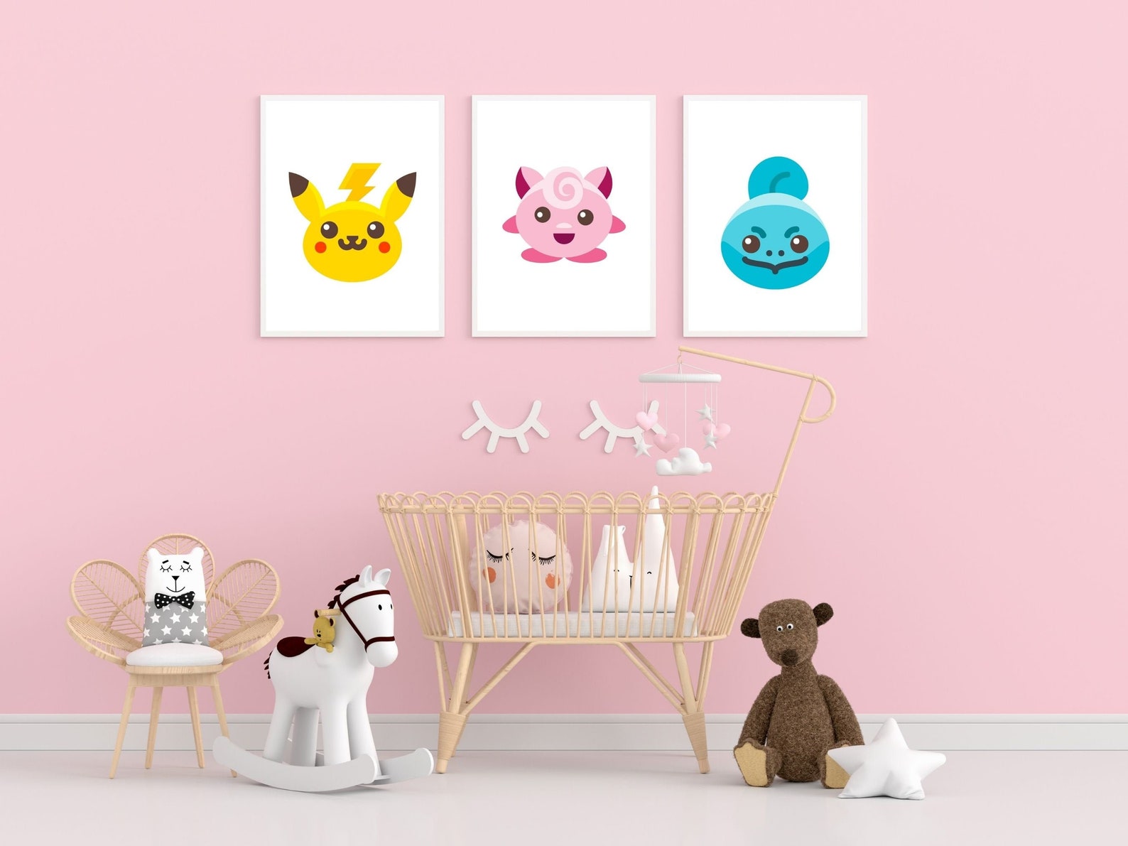 Nursery Set of 3 Pokemon Prints Pokemon Wall Decor Kids Wall Etsy