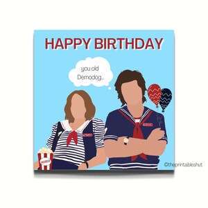 Stranger Things Birthday Card PRINTABLE Stranger Things Steve and Robin ...