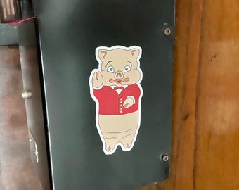 Pig Sticker, Laptop Sticker, Water Bottle Sticker, Cute Pig Sticker, Rudy's Bar Sticker, Pig Lover, Pigs, Bar sticker, computer decay