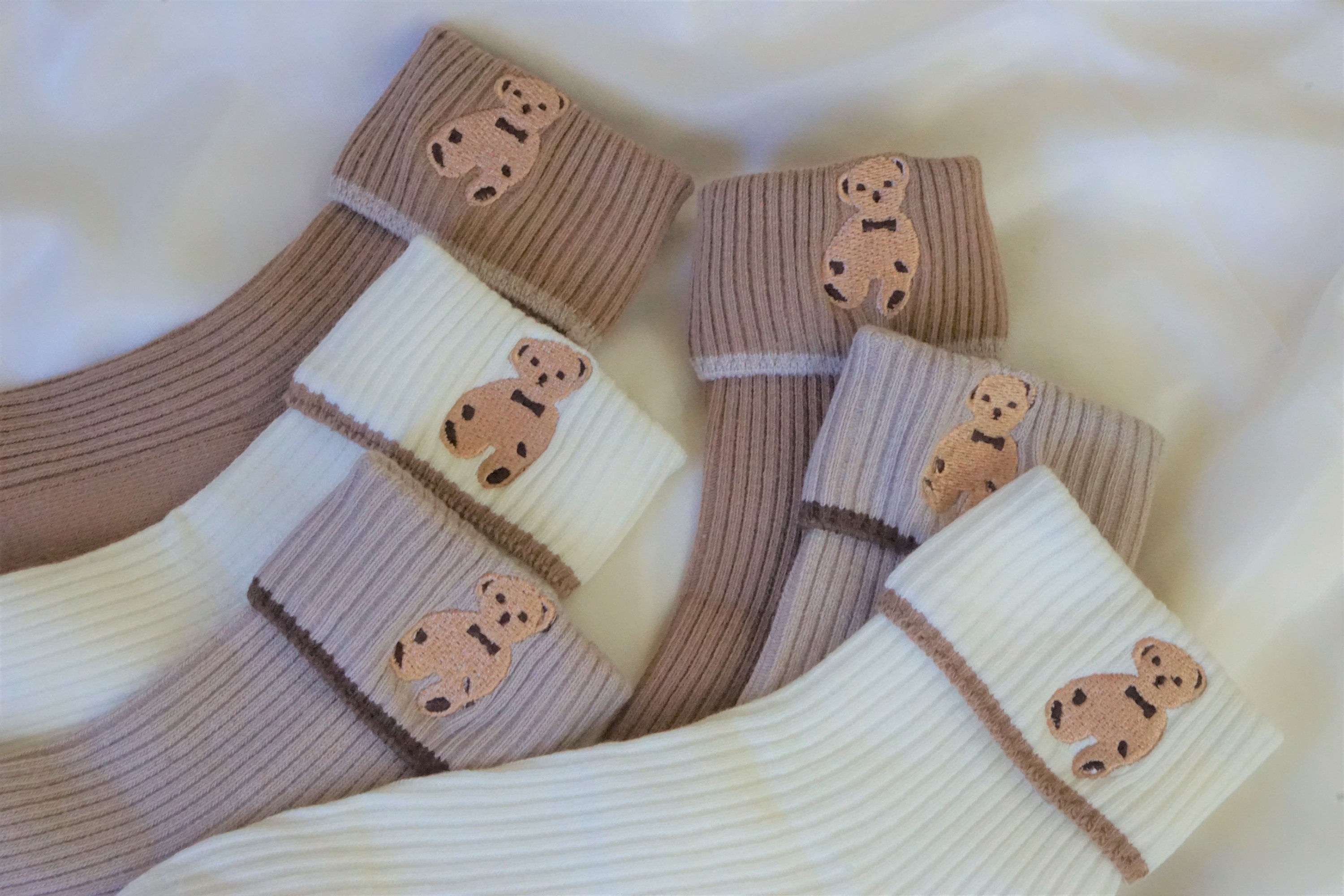 Teddy Bear Socks Cool Socks Teddy Bear Embroidery Socks | Etsy